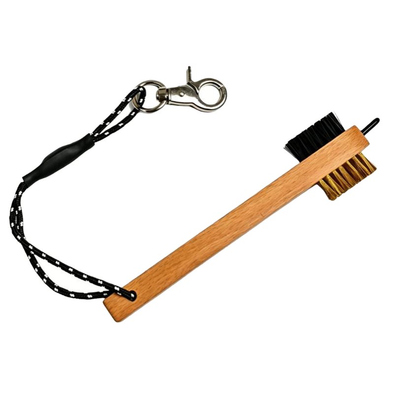 Golf Equipment Wholesale - ABHS-Wood Handle Golf Club Brush With