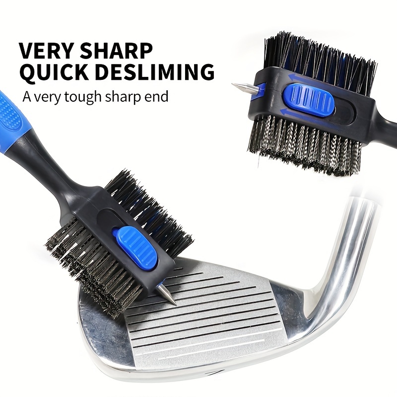 Golf Equipment Wholesale - Dual-Sided Golf Club Cleaning Brush Retractable