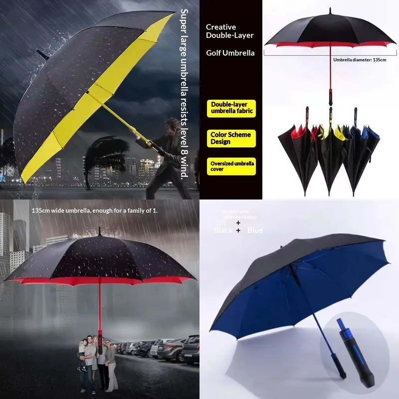 Golf Umbrella Large - Large Windproof Golf Umbrella Heavy Double
