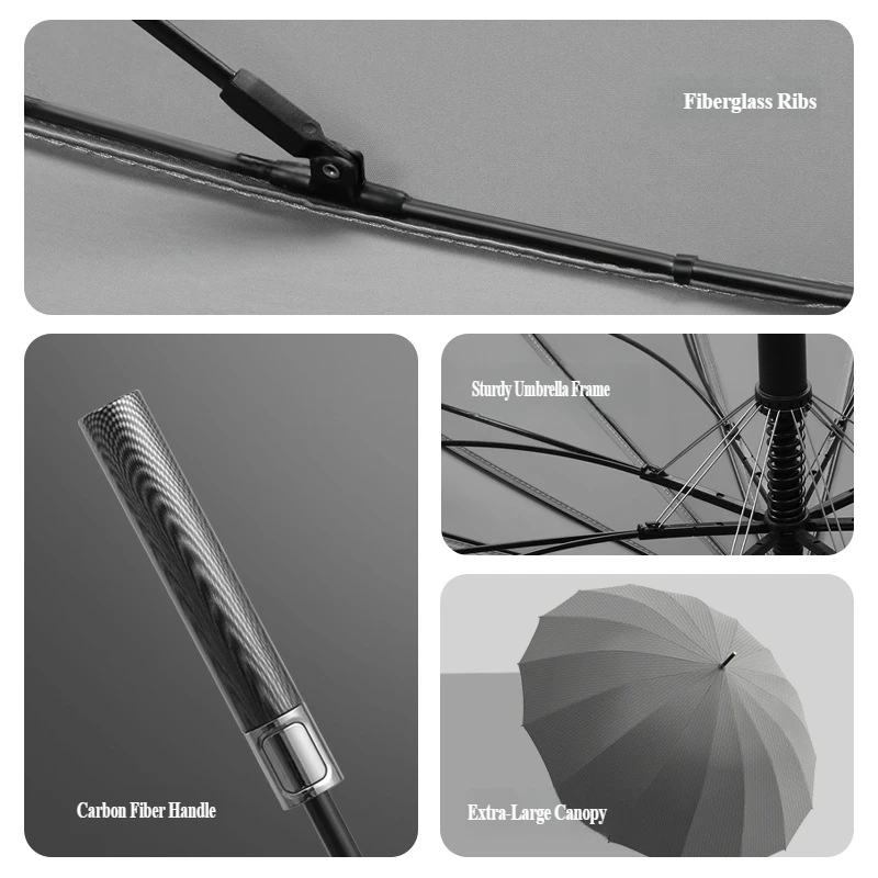 16-Rib Automatic Carbon Fiber  - огляд і ціна Golf Umbrella Large