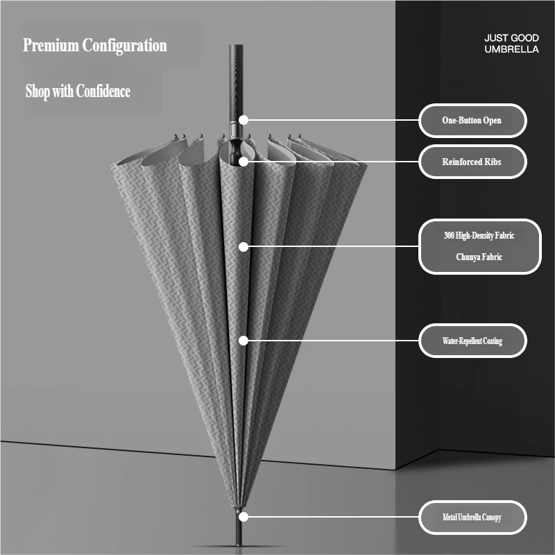 16-Rib Automatic Carbon Fiber  - огляд і ціна Golf Umbrella Large