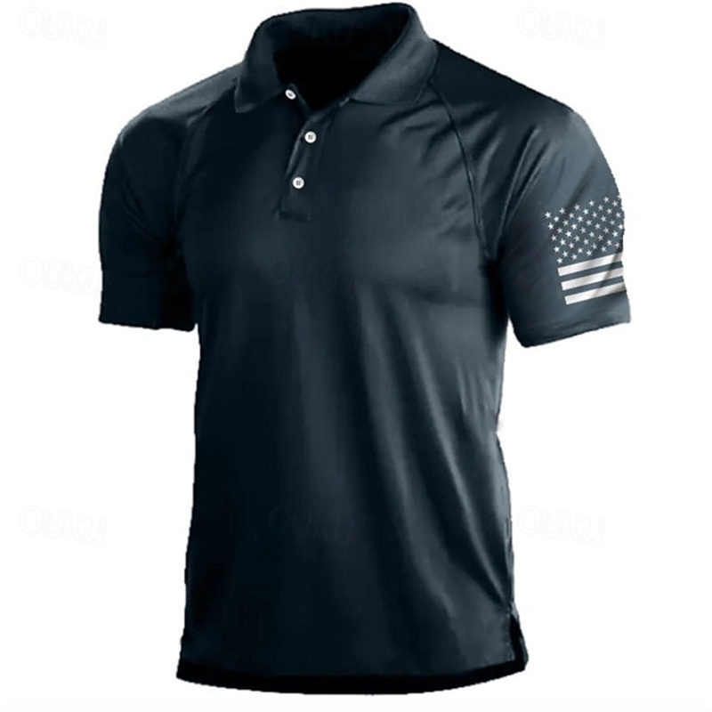 3D Print USA Flag Pattern Polo - огляд і ціна Golf Equipment Wholesale