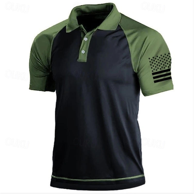 3D Print USA Flag Pattern Polo - огляд і ціна Golf Equipment Wholesale
