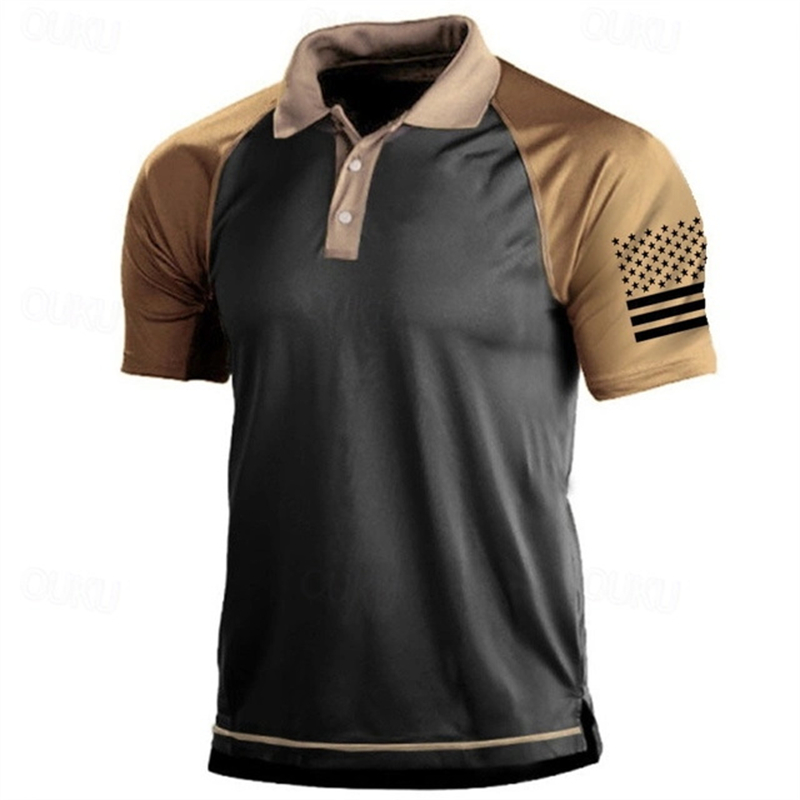3D Print USA Flag Pattern Polo - огляд і ціна Golf Equipment Wholesale